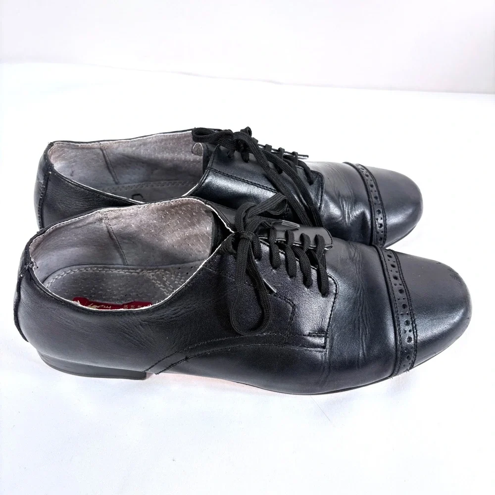 Aris Allen Dance Shoes Black Leather Cap Toe Brogue 445W-BK EEE Mens 10.5